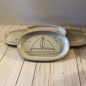 Sailboat Rustic Oval Plate/Platter/Tray  Pottery